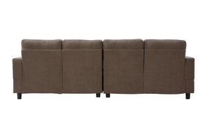 English Elm 98.8" Corduroy U-shaped Sectional with Modular Ottomans and Dense Foam for Family Rooms Brown W5515S00032