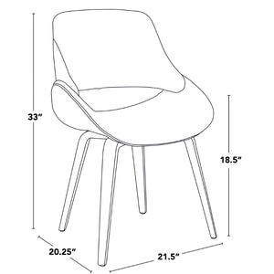 English Elm Dining/accent Chair Solid Wood Tapered Legs Cream Upholstery Mid-century Modern Seating B202P471318