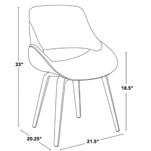 English Elm Dining/accent Chair Solid Wood Tapered Legs Cream Upholstery Mid-century Modern Seating B202P471318