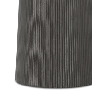 English Elm Hughes Cast Aluminum Side Table - Hand-Finished Black Nickel Tulip Design, Versatile 23.6" Height B136P239034
