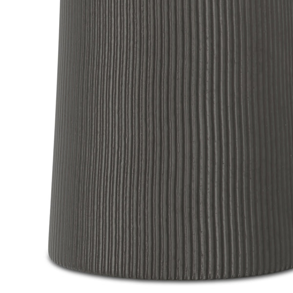 English Elm Hughes Cast Aluminum Side Table - Hand-Finished Black Nickel Tulip Design, Versatile 23.6" Height B136P239034