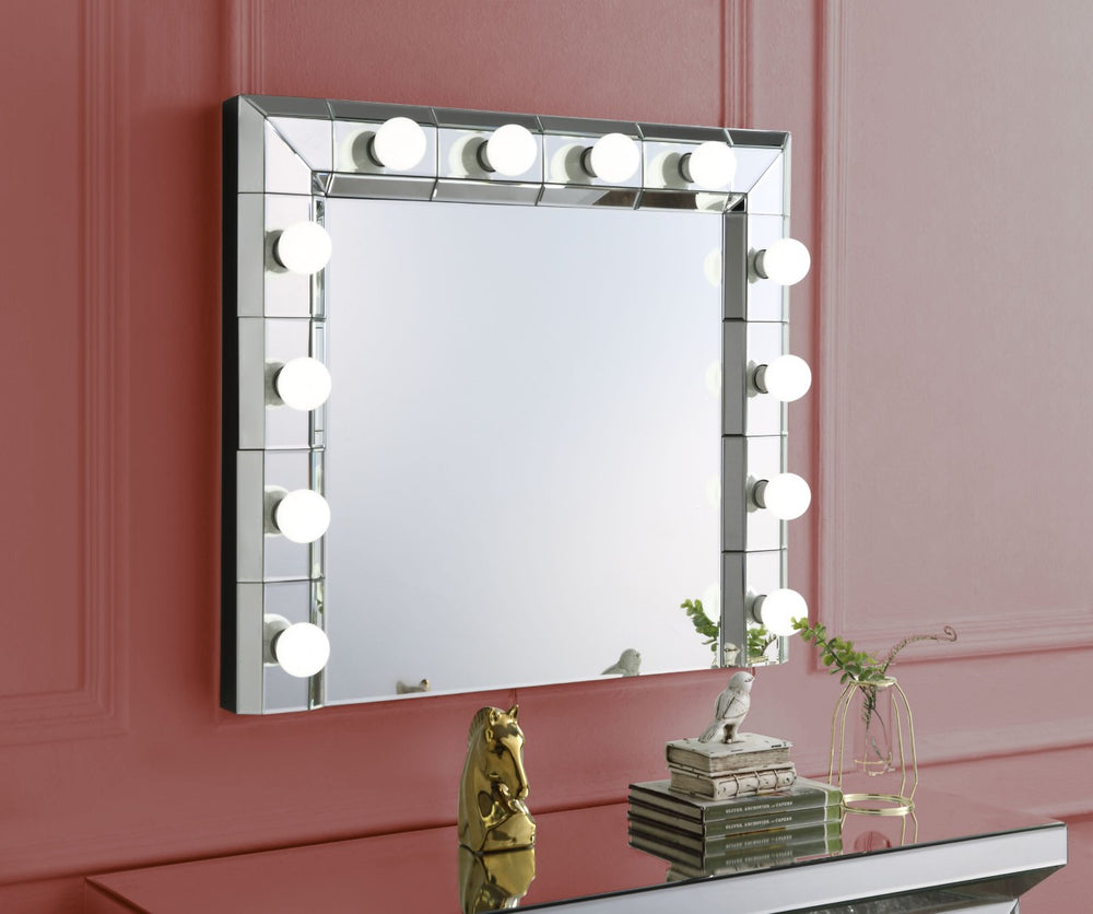 English Elm Dominic Hollywood Vanity Mirror with Bulb Ring Mdf Frame Glam Entryway Wall Accent B2726P448755