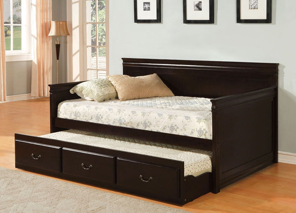 English Elm Traditional English Daybed With Twin Trundle Espresso Finish — Platform Slat Kit Included, Guest-Ready 81" B2741S00484