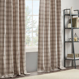 Madison Park Anaheim Casual Plaid Rod Pocket and Back Tab Curtain Panel with Fleece Lining MP40-6768 Brown