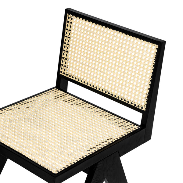 English Elm Christopher Knight Home® - Chandigarh Modern-Rustic Dining Room Chairs Set Of 2, Black Frame With Natural Cane For Comfort N768P241397B