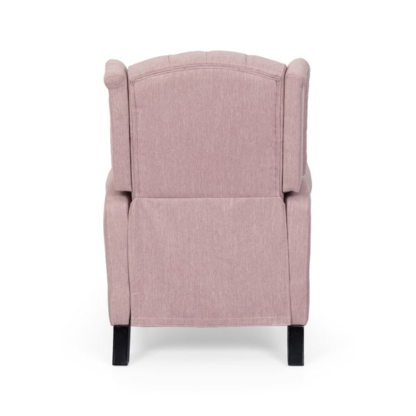 English Elm Christopher Knight Home® - 28" 28" Wide Manual Wing Chair Recliner Light Pink Fabric Push-Back Tufted Diamond Stitch Cozy Elegance 68629.00LBLSH