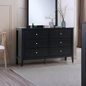 English Elm Daniel Assembled 5-Drawer Chest with English Dovetail Drawers, Metal Hardware & Solid Wood Frame Black 62 L x 40 W x 19 H B078P400751