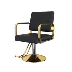 English Elm Hydraulic Salon Chair 360° Swivel Professional Barber Stylist Seat with Pump, PU Leather Comfort W2700P318173