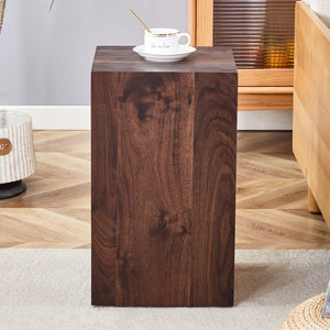 English Elm 12x12x20 Walnut Grain Mdf Accent Pedestal Table for Modern Living Room Decor W1151P408853