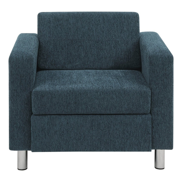 OSP Home Furnishings Pacific Club Armchair with Chrome Legs and Performance Fabric for Modern Living Rooms Armchair Navy PAC51-S76