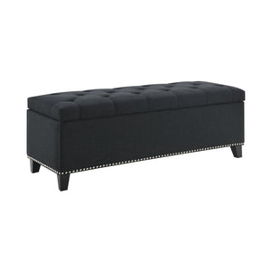 English Elm 47.5" Linen Button-tufted Storage Bench Nail-head Trim Entryway Living Room Seat W2671P450824