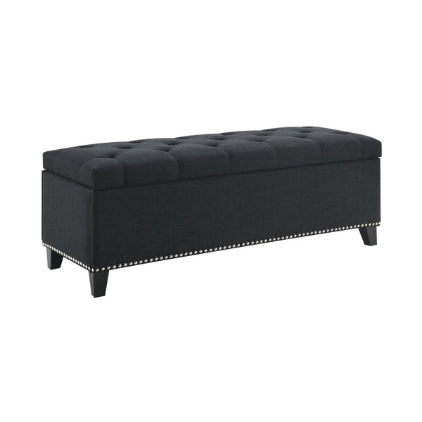 English Elm 47.5" Linen Button-tufted Storage Bench Nail-head Trim Entryway Living Room Seat W2671P450824