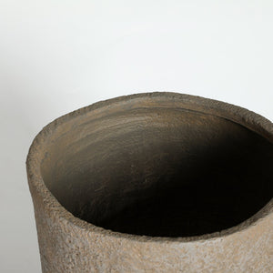 English Elm Round Concrete Sculptural Planter Duo Handcrafted Porous Finish Patio Garden Home W347P465319