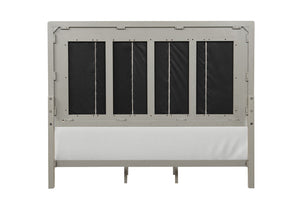 English Elm Contemporary Eastern King Bed Oak Veneer Channel Padded Headboard Transitional Bedroom B2741S00856