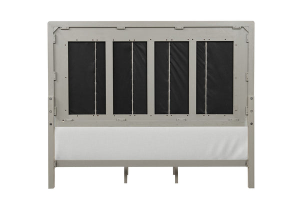 English Elm Contemporary Eastern King Bed Oak Veneer Channel Padded Headboard Transitional Bedroom B2741S00856