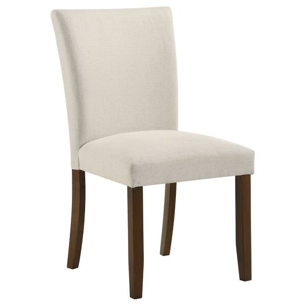 English Elm Conifer Beige Upholstered Side Chairs Set of 2 — Modern Armless Curved-Back Dining Seats, Sturdy Legs B062P375409