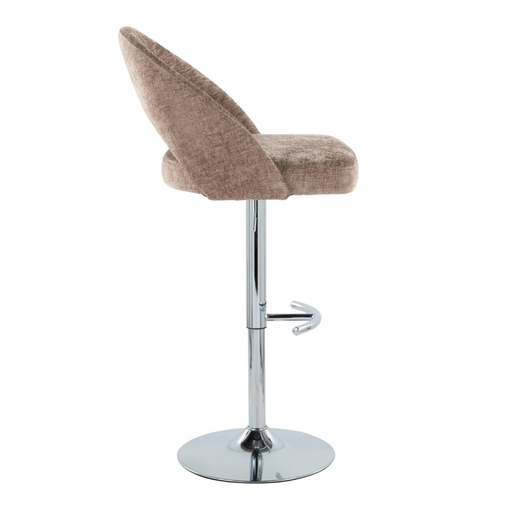 English Elm Adjustable Swivel Barstools Set of 2 Fabric Seat Black Metal Base Kitchen Counter Brown B202S02004