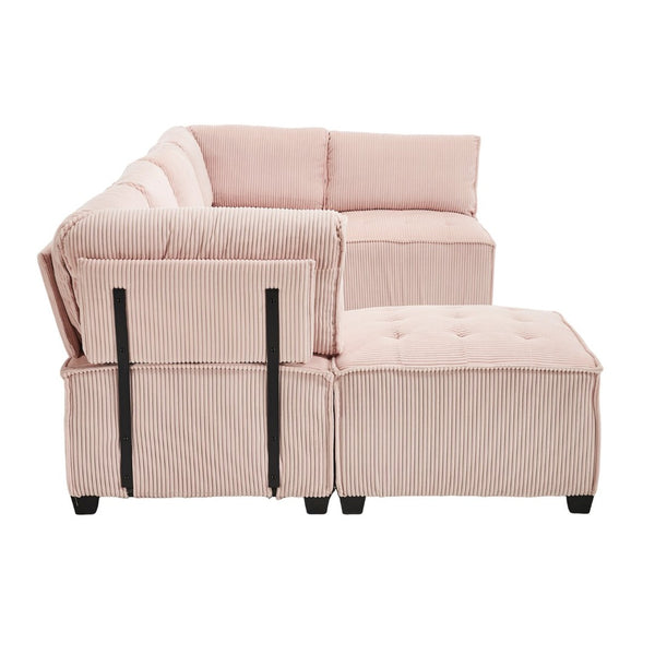 English Elm United We Win U-Shaped Modular Sectional Sofa With Reversible Chaise For Custom Living Room Comfort W1568S00154-GIGA