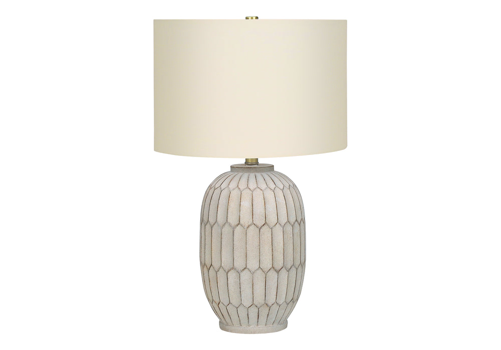 English Elm Lighting, 24" Cream Resin Table Lamp With Ivory Shade - Elegant Transitional Design For Any Room B2710P220136