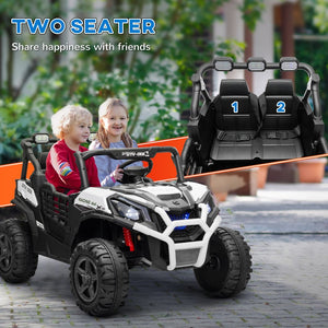 English Elm Qaba 24v Two Seat Kids Ride on Car with Dual Motors Spring Suspension Remote W2225P249871