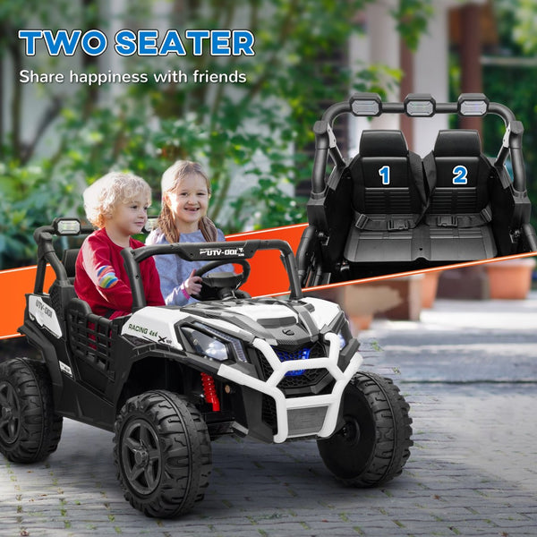 English Elm Qaba 24v Two Seat Kids Ride on Car with Dual Motors Spring Suspension Remote W2225P249871