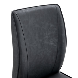 English Elm Table And Chair Set - Hourglass-Shaped 31.9" Round Table With 2 Stylish Dark Gray Pu Chairs For Dining W1151S03536-GIGA