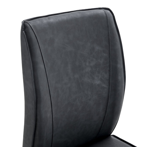 English Elm Table And Chair Set - Hourglass-Shaped 31.9" Round Table With 2 Stylish Dark Gray Pu Chairs For Dining W1151S03536-GIGA