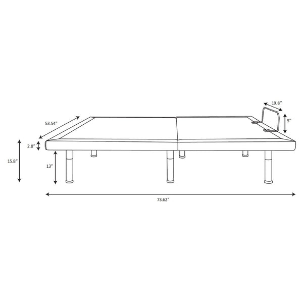 English Elm Threepio Full Size Adjustable Bed Base with Wireless Remote and Zero Gravity Preset B062P334271