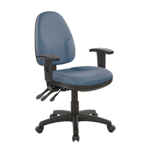 OSP Home Furnishings Dual Function Ergonomic Office Chair with Lumbar Support and Adjustable Foam Seat Blue 36427-R105