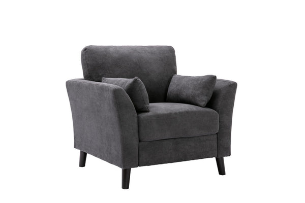 English Elm Damiano Woven Gray Upholstered Accent Chair with Pocket Coil Support and Wood Legs B2749S00146