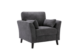 English Elm Damiano Three Piece Woven Gray Sofa Set with Pocket Coil Support and Wood Legs B2749S00199