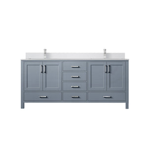 English Elm Dark Grey Double Bath Vanity With Cultured Marble Top & Chrome Faucet - Stylish Storage Solution B2731P259080
