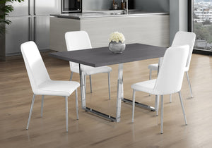 English Elm Dining Table, 60" Rectangular Grey Laminate With Chrome Legs - Modern Centerpiece For Any Space B2710P286990