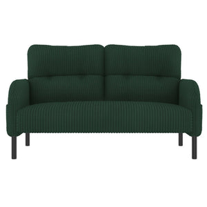 English Elm United We Win Corduroy Two Seat Sofa with Lumbar Support and Built in Storage Pockets Emerald W1568P386169