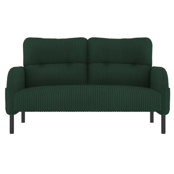English Elm United We Win Corduroy Two Seat Sofa with Lumbar Support and Built in Storage Pockets Emerald W1568P386169