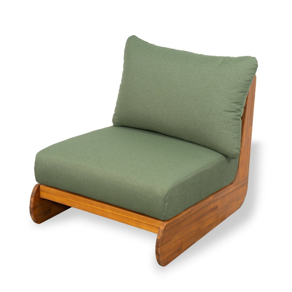 English Elm Outdoor Acacia Wood 5 Seat Chat Set with Teak Finish and Foam Filled Cushions N773OC00157G