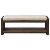 Madison Park Ivan Modern/Contemporary Accent Bench with Lower Shelf MP105-1222 Brown