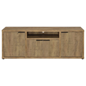 English Elm Noriega Rustic Mango Wood Three Piece Media Wall Unit with Open Shelving Storage B062S01718