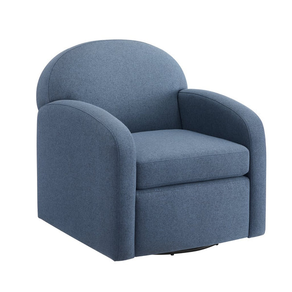 English Elm Edie Modern Blue Swivel Chair - Plush Coil Spring Seat, Hemp-Like Durable Fabric, 360° Comfort, No Assembly Required B050P322598