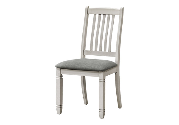 English Elm Dining Chair Upholstered Linen-Look Fabric Set of 2 with Walnut Wood Legs Comfortable 38" High Grey 39 L x 12 W x 19 H B2710P287004