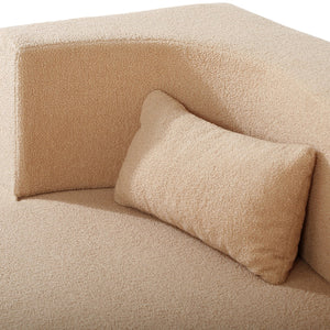 English Elm 2-in-1 Convertible Sofa Bed - Full Size Folding Loveseat with Plush Teddy Fabric, No Assembly Needed Apricot W3163P322892
