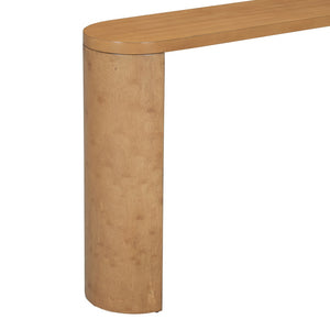 English Elm U_Style Modern Porch Table With Semi-Cylindrical Legs – Stylish Console For Entryways & Living Spaces N711P245617O-GIGA