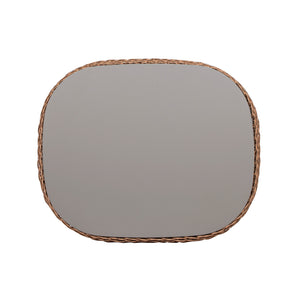 English Elm Jennifer Taylor Home - Willow Oval 40.5" Woven Patio Coffee Table – Golden Brown Wicker, Powder-Coated Aluminum Top, Beige B2719P305702