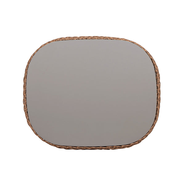 English Elm Jennifer Taylor Home - Willow Oval 40.5" Woven Patio Coffee Table – Golden Brown Wicker, Powder-Coated Aluminum Top, Beige B2719P305702