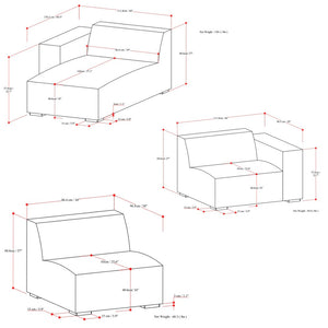 English Elm Rex 2-Seater Sofa With Left Chaise - Handcrafted Brazilian Leather, Modern Design, Lasting Comfort B136P199217-GIGA