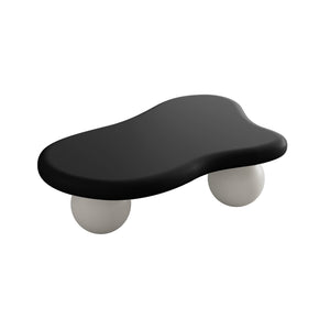 English Elm 47 Inch Cloud-Shaped Coffee Table With 3 Ball Legs - Modern Black & White Design For Living Rooms W1435S00017
