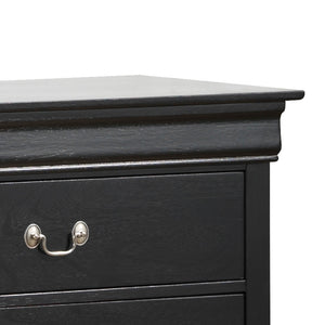 English Elm Elegant Traditional Storage Dresser with Durable Particle Board Construction, 33"H x 60"W x 18"D, Chic Finish, Timeless Appeal Black 37 L x 62 W x 20 H B078108214