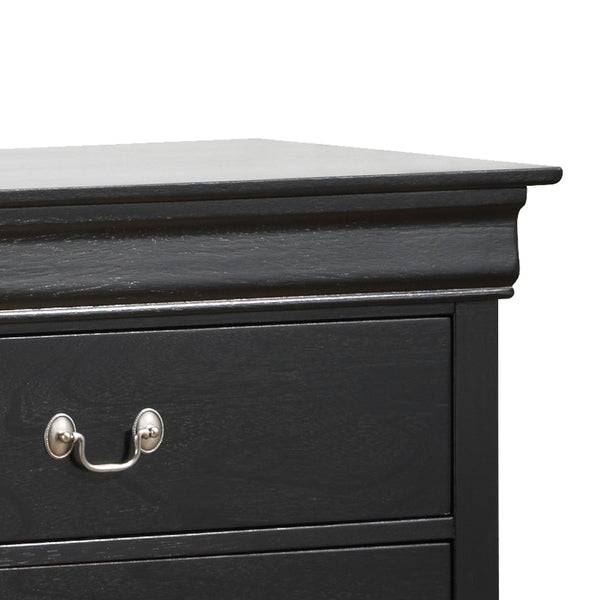 English Elm Elegant Traditional Storage Dresser with Durable Particle Board Construction, 33"H x 60"W x 18"D, Chic Finish, Timeless Appeal Black 37 L x 62 W x 20 H B078108214