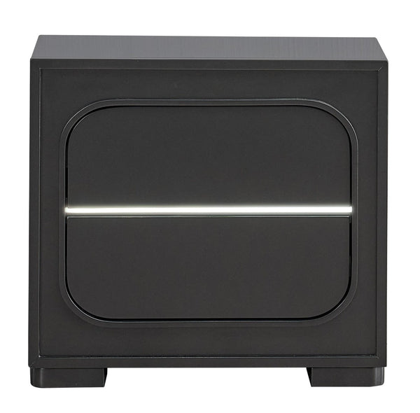 English Elm Milan Contemporary Wood Nightstand with Built in Led Lighting and Wave Sensor Control Wenge B078P497943