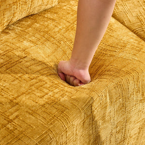 English Elm Yellow Curved Compressed Sofa - Nordic Design, Soft Upholstery, Versatile Comfort For Any Space W3612S00011-GIGA